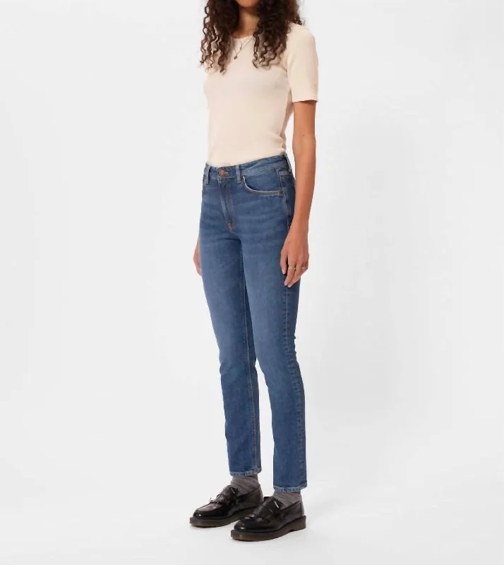 Mellow Mae Jean In Blue Mud Stylish Shredded Denim Jeans