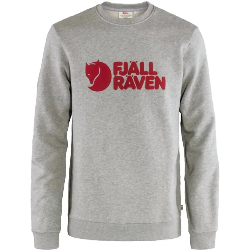 Men's Logo Sweater In Grey/melange Turtle Neck Boat Neck Asymmetrical Neck