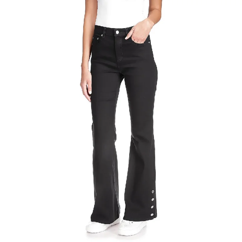 MICHAEL Michael Kors Womens Selma Button Hem Pockets Bootcut Jeans Elegant High-Waisted Flared Jeans MICHAEL Michael Kors Womens Selma Button Hem Pockets Bootcut Jeans Elegant High-Waisted Flared Jeans