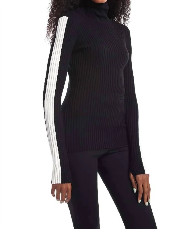 Mimosa Sweater In Black/cream Chenille Brocade Lace