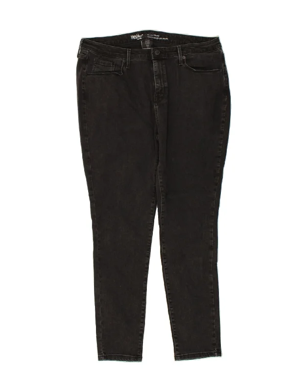 MOSSIMO Womens Curvy High Waist Skinny Jeans US 16 2XL W36 L30 Black Fashionable Raw Edge Jeans MOSSIMO Womens Curvy High Waist Skinny Jeans US 16 2XL W36 L30 Black Fashionable Raw Edge Jeans