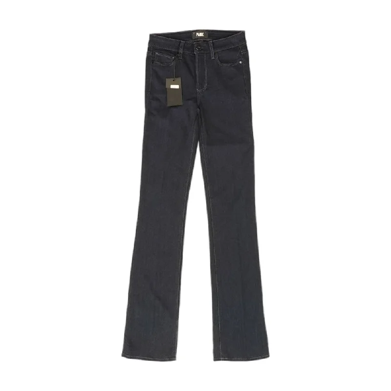 Navy Solid High Rise Bootcut Jeans Fashionable Straight Cut Jeans