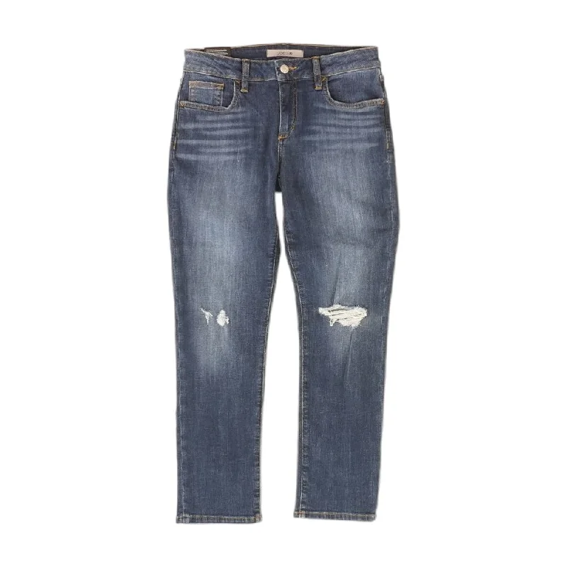 Navy Solid Mid Rise Straight Leg Jeans Trendy Plus Size Jeans