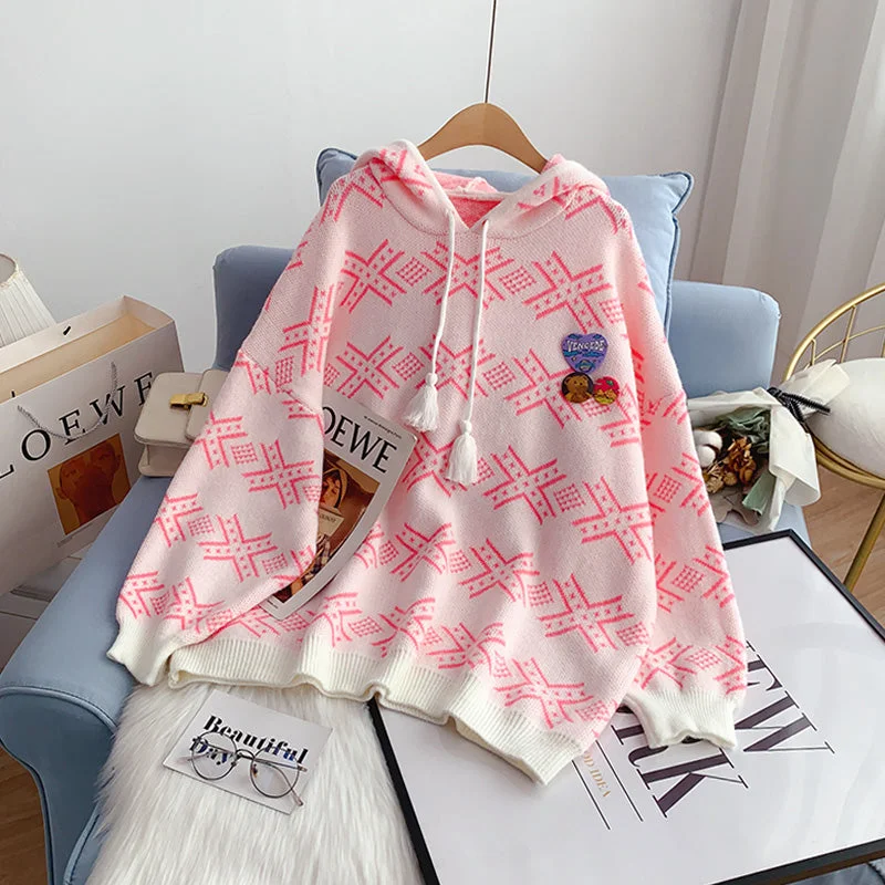 Net red hooded sweater with Korean knitted sweater 5111 Wool Sweater Cotton Sweater Cashmere Sweater Net red hooded sweater with Korean knitted sweater 5111 Wool Sweater Cotton Sweater Cashmere Sweater