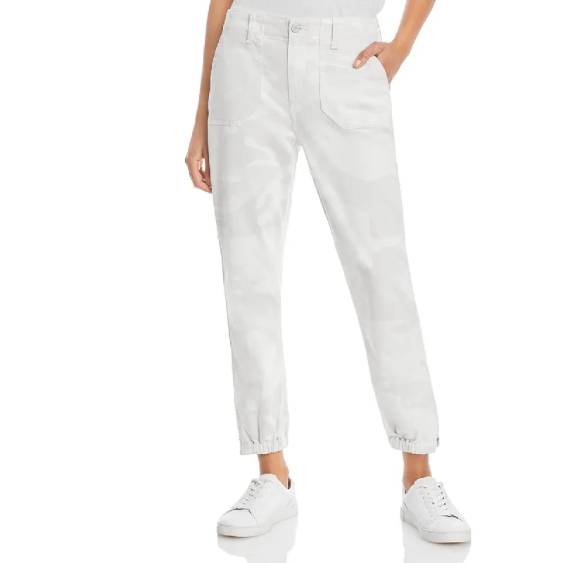 Paige Womens Mayslie Denim Zipper Hem Jogger Jeans Cozy Relaxed Fit Jeans