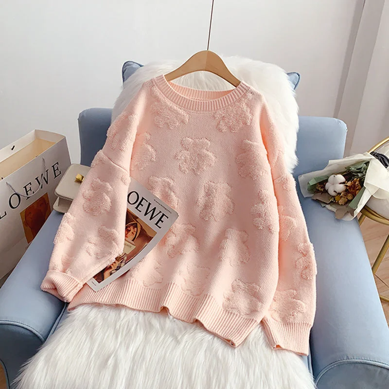 Pink soft sweater lazy sweater  5040 Stylish Fashionable Trendy