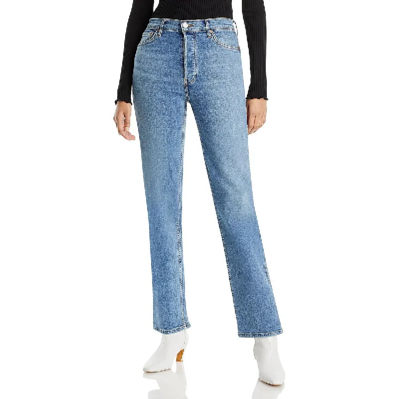 RE/DONE Womens High Rise Loose Wide Leg Jeans Comfortable Jogger Style Jeans