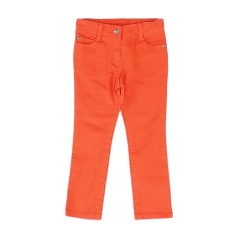 Red Solid High Rise Slim Leg Jeans Stylish Cargo Style Jeans