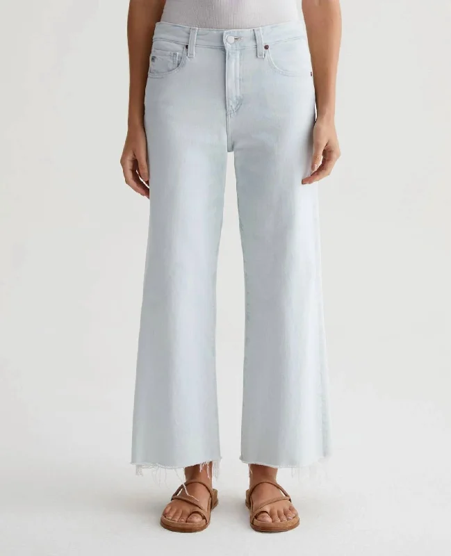 Saige Wide Leg Crop Jean In Tide Pool Trendy Wide-Legged High-Waist Jeans