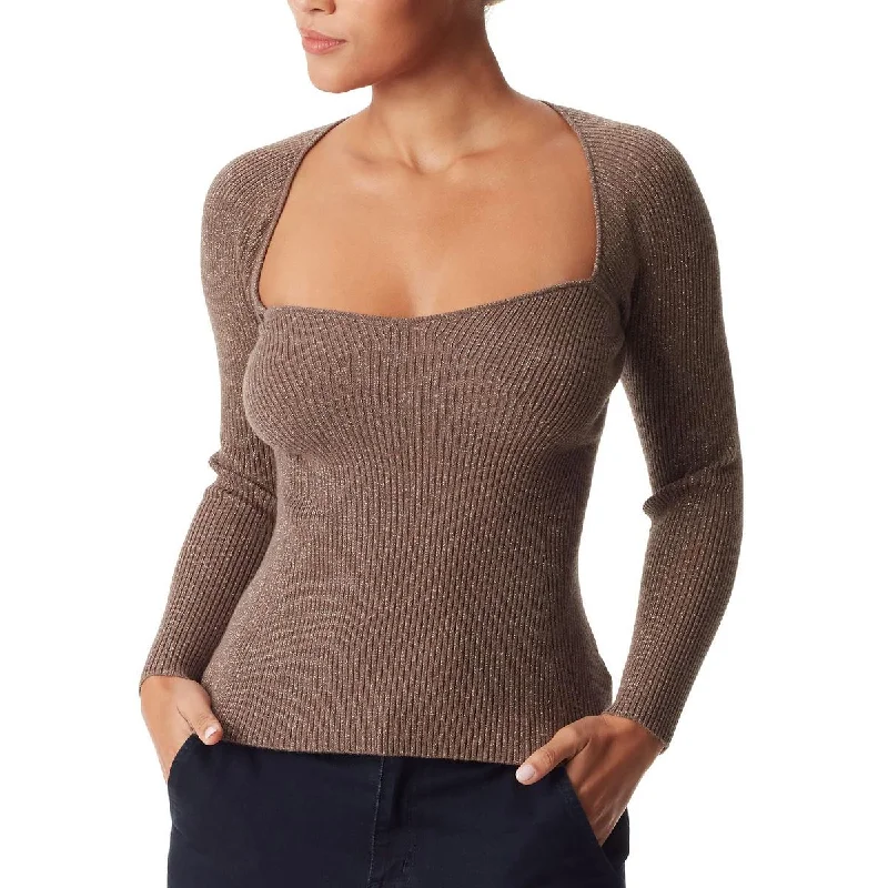 Skye Womens Ribbed Knit Metallic Pullover Sweater Spandex Blend Rayon Blend Denim Blend Skye Womens Ribbed Knit Metallic Pullover Sweater Spandex Blend Rayon Blend Denim Blend