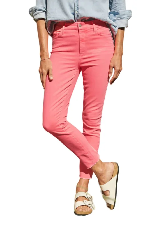 Sligo Skinny Jean In Neon Pink Stylish High-Rise Mom Jeans
