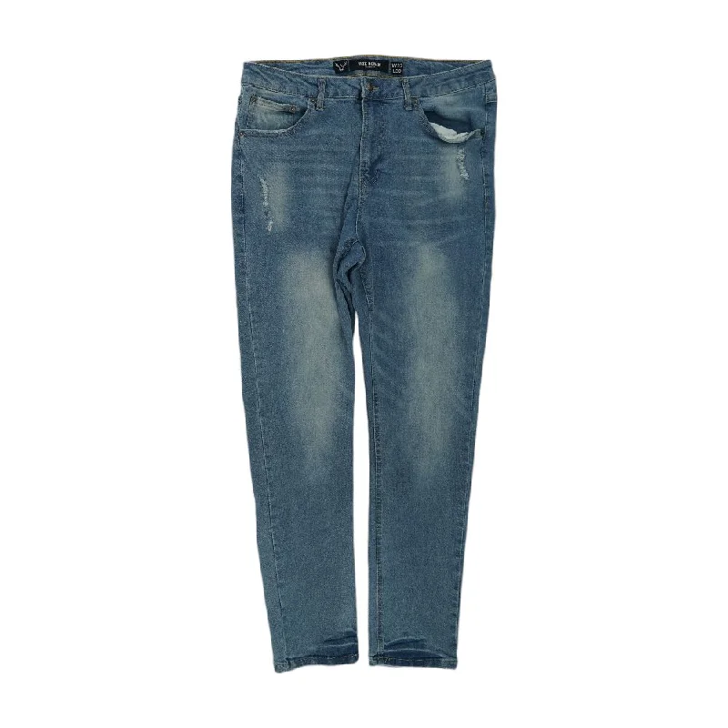 Solid Slim Jeans Trendy Layered Pocket Jeans