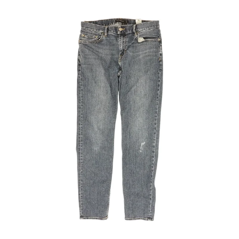 Solid Tapered Jeans Casual Distressed Denim Jeans