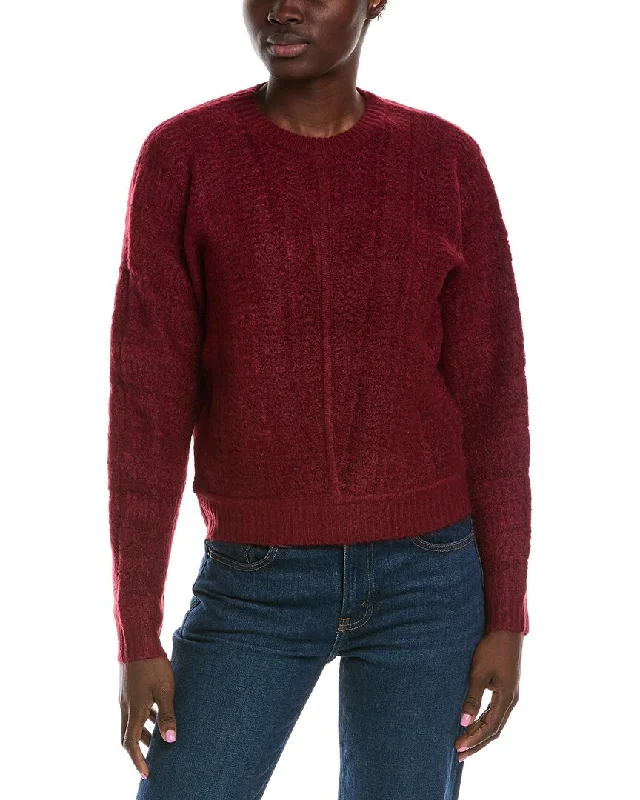 Splendid Delaney Crew Sweater Embroidered Appliqued Beaded