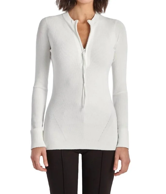 Stiletto Sweater In Chalk Spandex Rayon Corduroy