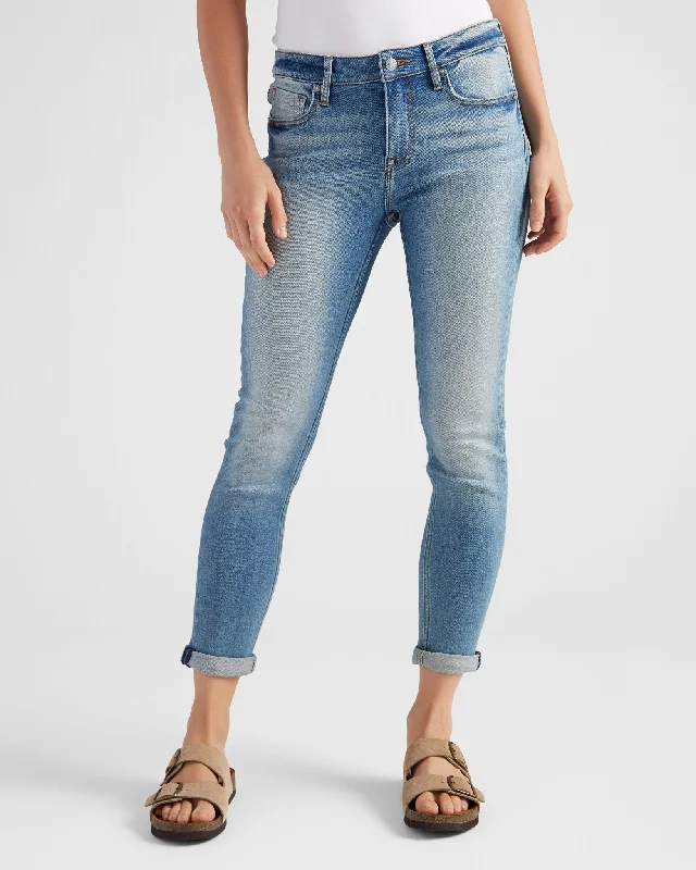 Thompson Tomboy Cuffed Jeans Stylish High-Waist Skinny Denim
