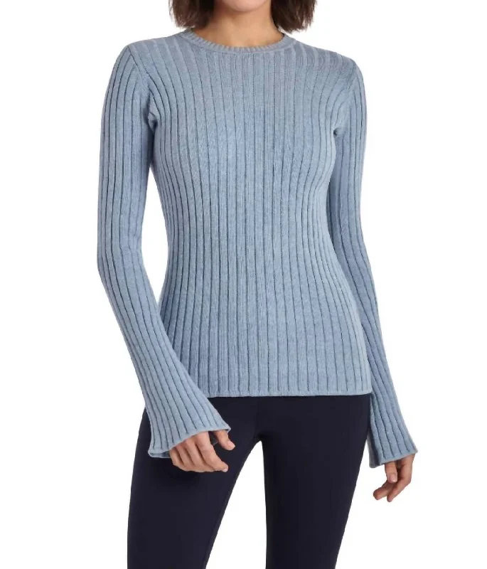 Venture Sweater In Blue Sky Elasticated Padded Insulated