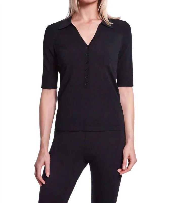 Webb Sweater In Black Sequined Glittery Shiny