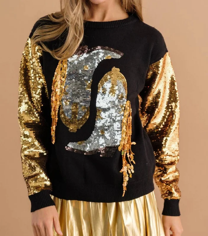 Who’S Bad Sweater In Black Silk Blend Satin Velvet