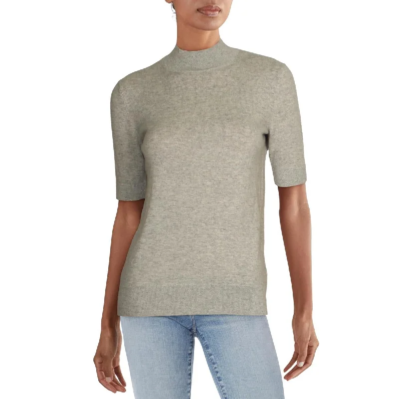 Womens Cashmere Heathered Sweater Tailored Straight A-Line