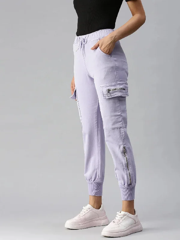 Women's Lavender Solid Denim Jeans-LT0036-Lavender Elegant High-Waisted Flared Jeans Women's Lavender Solid Denim Jeans-LT0036-Lavender Elegant High-Waisted Flared Jeans