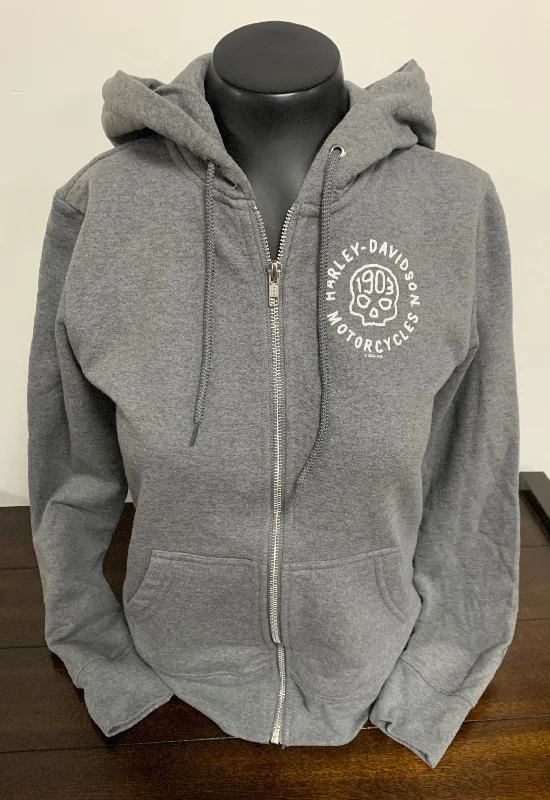 1903 Skull Ladies Zip Up Hoodie Hoodie with Button Classic Timeless