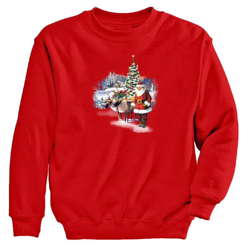 Santa's Coming Women's Sweatshirt Hoodie with Crew Neck Simple Timeless