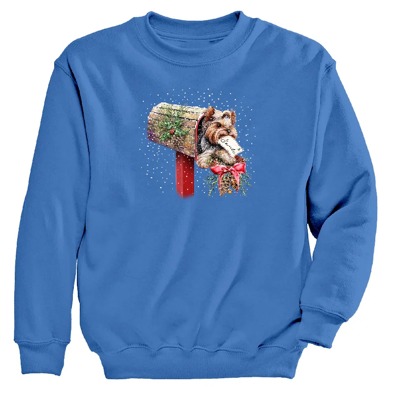 Yorkie Mailbox Women's Sweatshirt Hoodie with Patch Decorative Personalized