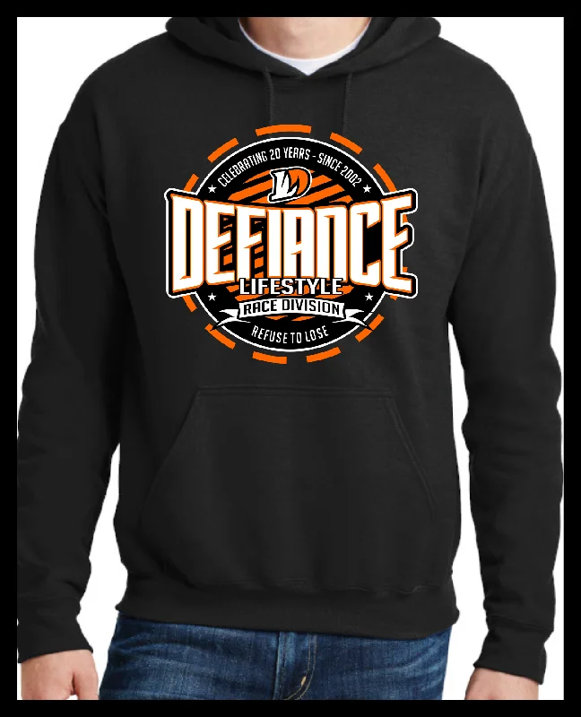 Racing 20th Anniversary Corp Seal Neon Orange Race Hoodie - 2022 Hoodie with Sequins Glamorous Eye-catching