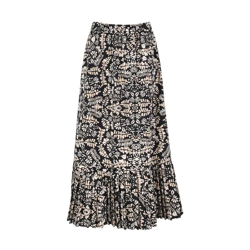 Sfizio Women's Black Exotic Print Skirt low waist skirt