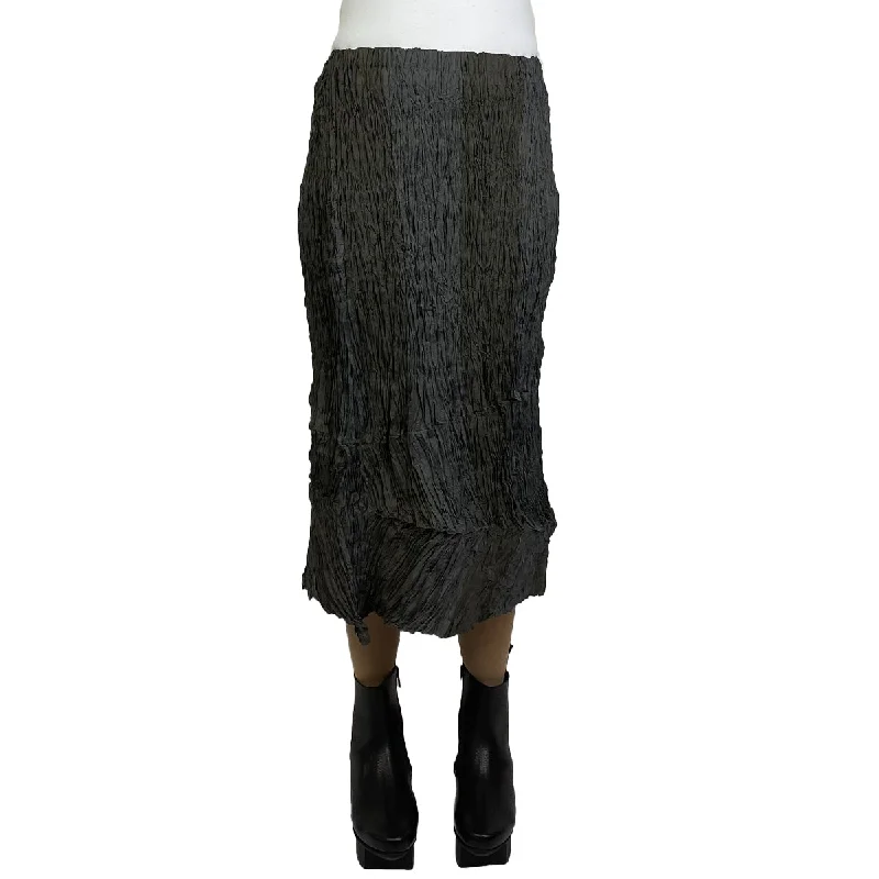 WIDE STRIPE HORIZONTAL PLEAT SKIRT lightweight skirt design