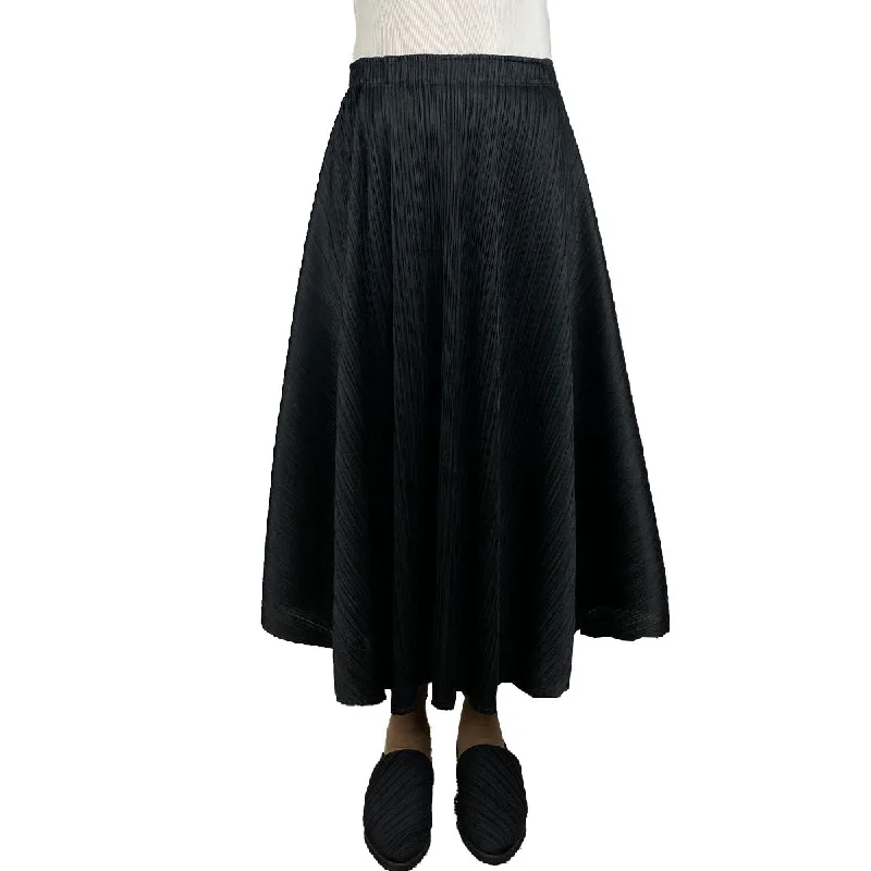 LUSTER PLEATS FLARE SKIRT lace skirt intricate