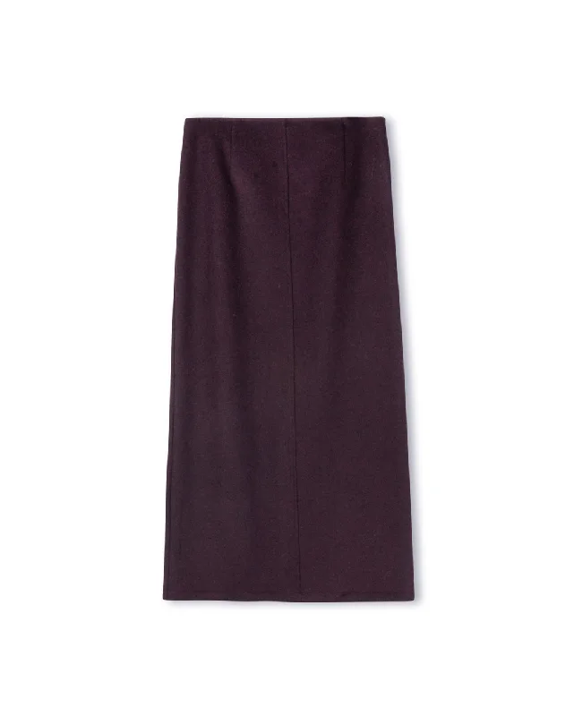 A-Line Woolen Skirt zip skirt side