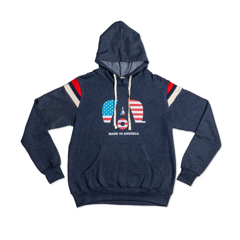Airstream Americana Made In America Unisex Hoodie Hoodie with Tied Waist Feminine Flattering Airstream Americana Made In America Unisex Hoodie Hoodie with Tied Waist Feminine Flattering
