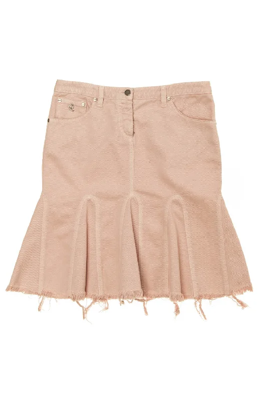 Original Alexander McQueen - Pink Denim Skirt - IT 40 corduroy skirt textured