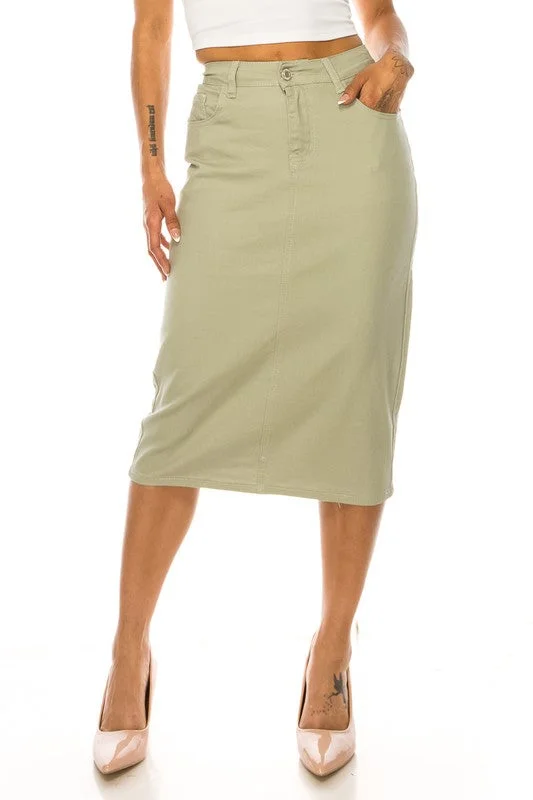 Aurielle Light Green Skirt silk skirt sleek