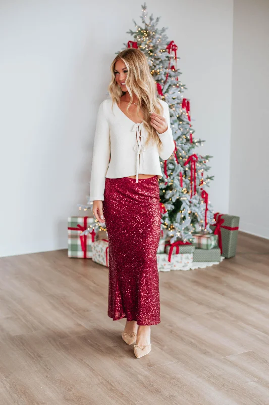 Azley Sequin Skirt denim skirt casual