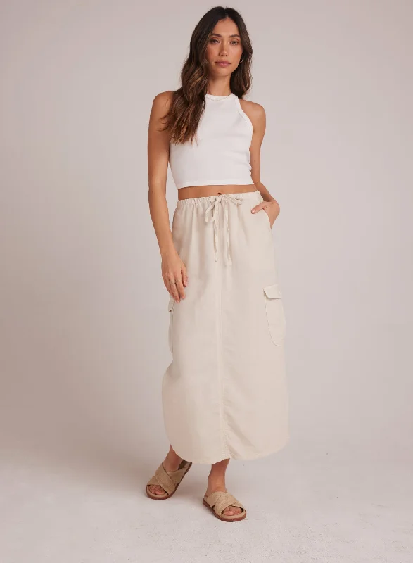 Goldie Bellow Pocket Cargo Skirt - Seashell Sand cashmere skirt plush