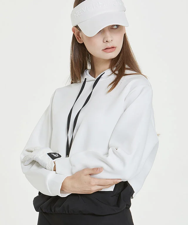 Banev Hoodie Jersey Windbreaker - Off White Hoodie with Cropped Fit Short Trendy