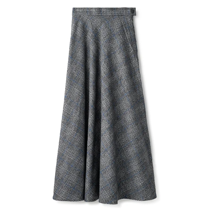 Basic Circle Skirt In: Grey Plaid lace skirt intricate