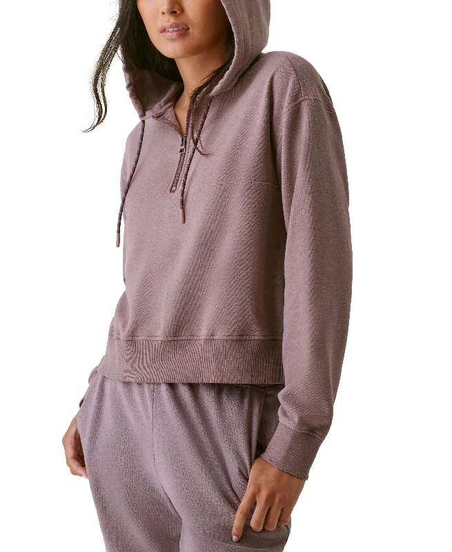 Bass Outdoor Womens Hibernate Half Zip Hoodie Top Hoodie with Reflective Safety Nightwear