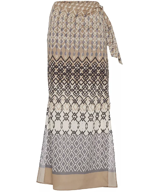 Brown and Black Mediterrandeo Gauze Sarong vintage skirt charm