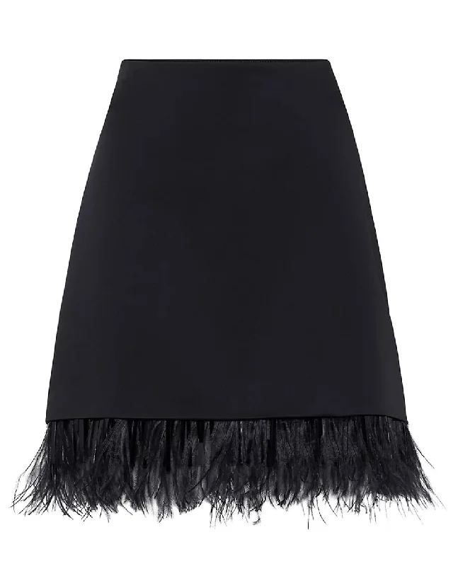 Black Feather Cady Mini Skirt chiffon skirt lightweight