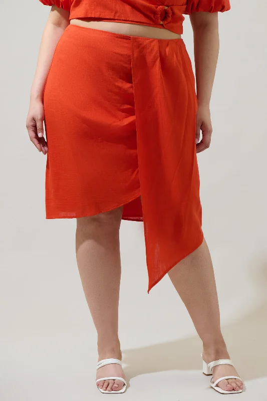 Bet On You Asymmetrical Midi Skirt Curve leather skirt refined