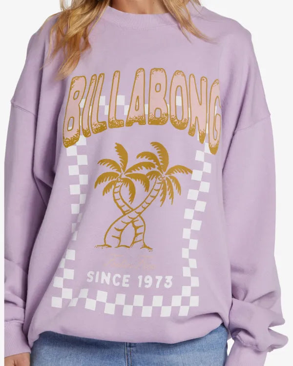 Billabong Womens Ride In Crewneck Sweatshirt PGA0 Hoodie with High-Low Hem Asymmetrical Trendy