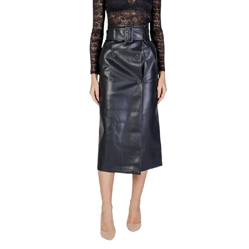 Morgan De Toi Black Polyester Skirt lace skirt elegant