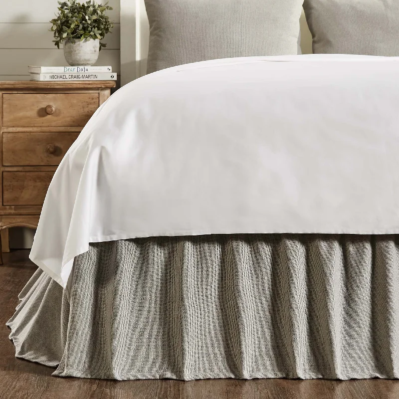 Burlap Dove Grey Ruffled King Bed Skirt 78x80x16 VHC Brands velvet skirt luxury
