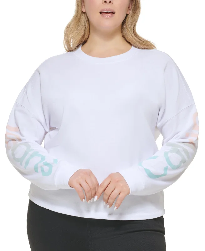 Calvin Klein Jeans Trendy Plus Size Ombre Traveling Logo Sweatshirt Hoodie with Reflective Safety Nightwear