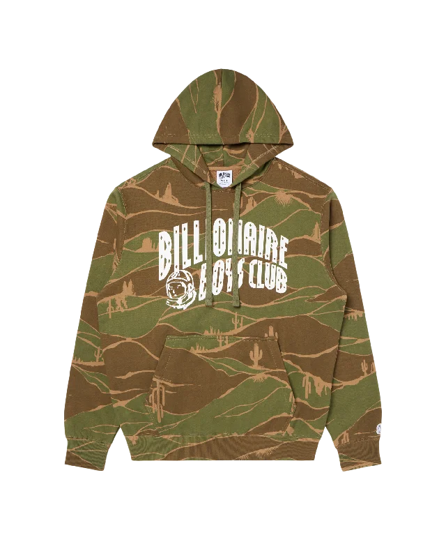 Camo Arch Hoodie Hoodie with Contrast Stitching Detailed Premium