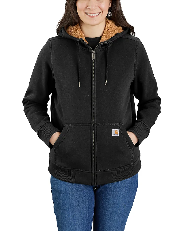 Carhartt Women's Clarksburg Sherpa-Lined Hoodie - Black Hoodie with Strings Custom Fit Adjustable